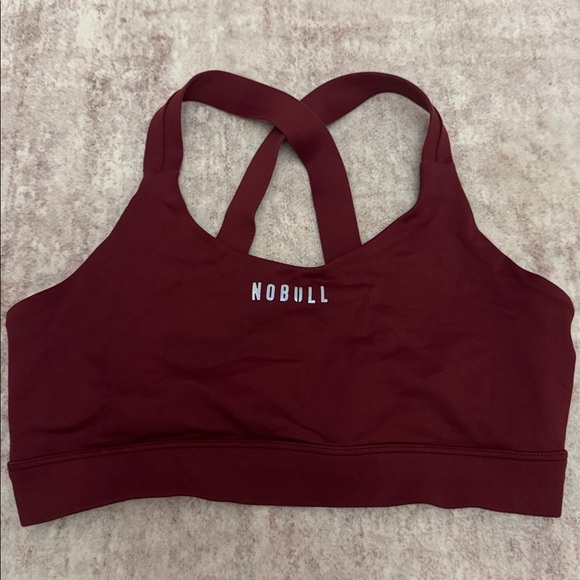 NOBULL Women's burgundy Sports Bra Size Medium - Picture 2 of 9